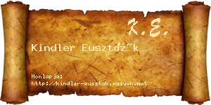 Kindler Euszták névjegykártya